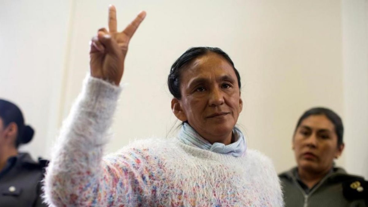 La activista indígena Milagro Sala durante el juicio.