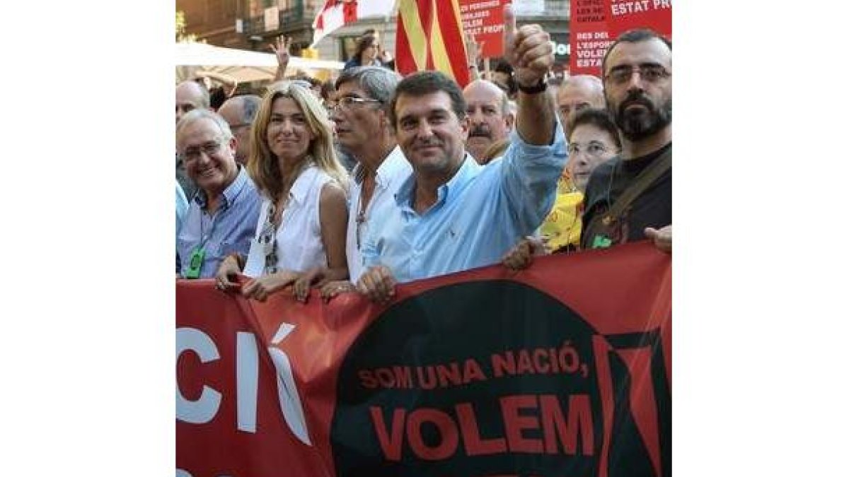 Laporta, en la manifestación independendista de la Diada.