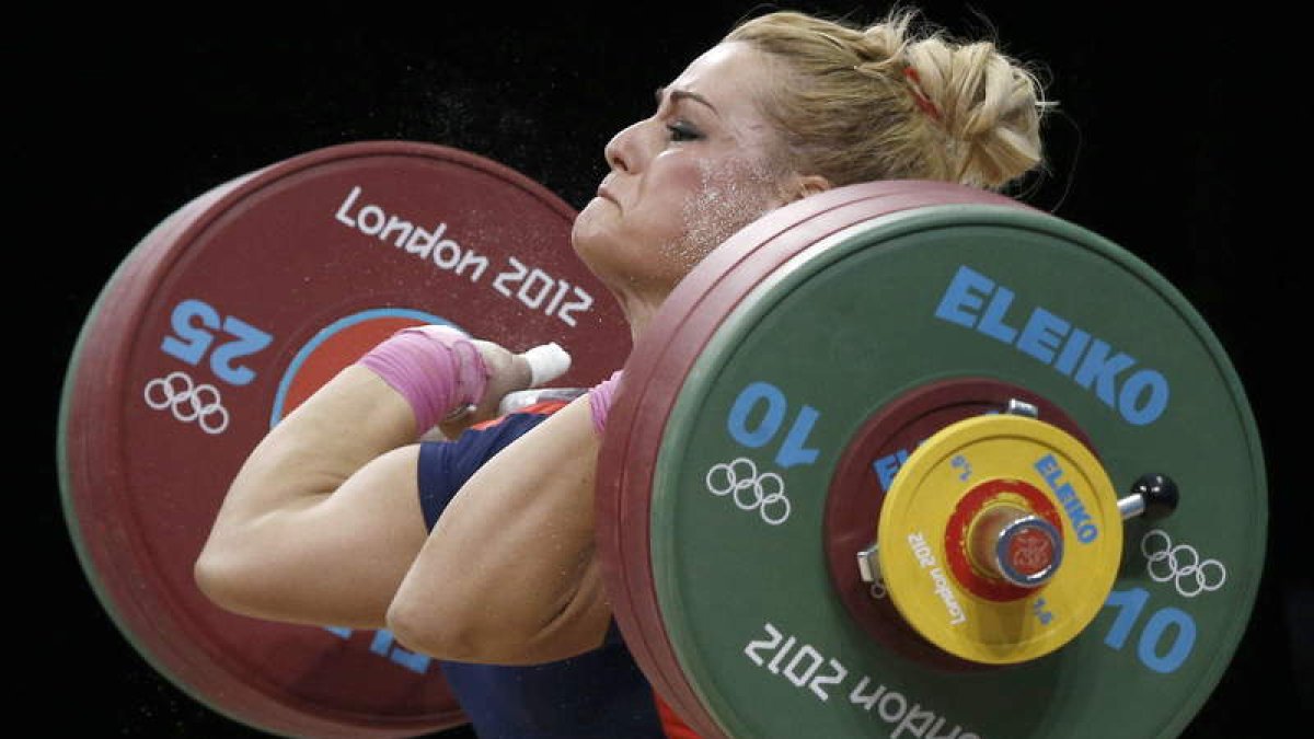 Lidia Valentín compitiendo en las Olimpiadas de Londres.
