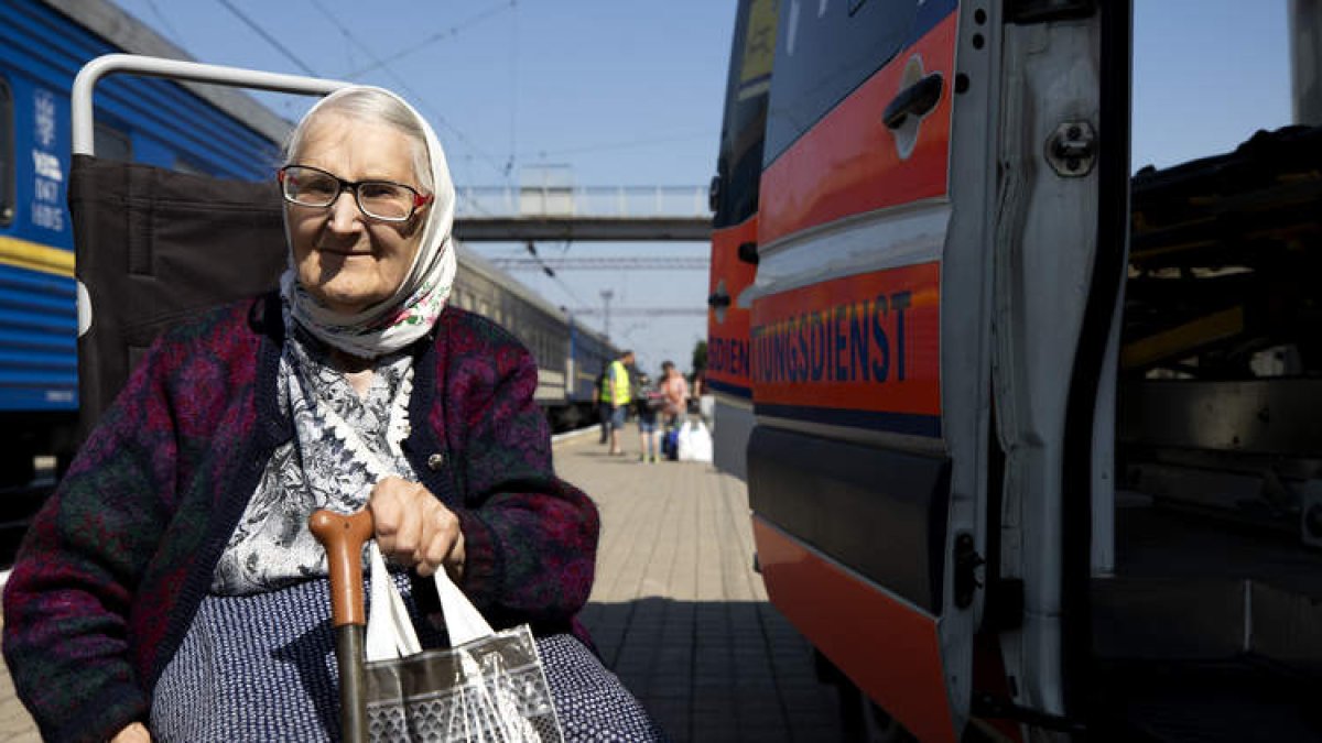 Imagen de Anhelina Olexandrivna en la estación de Pokrovsk. ORLANDA BARRÍA