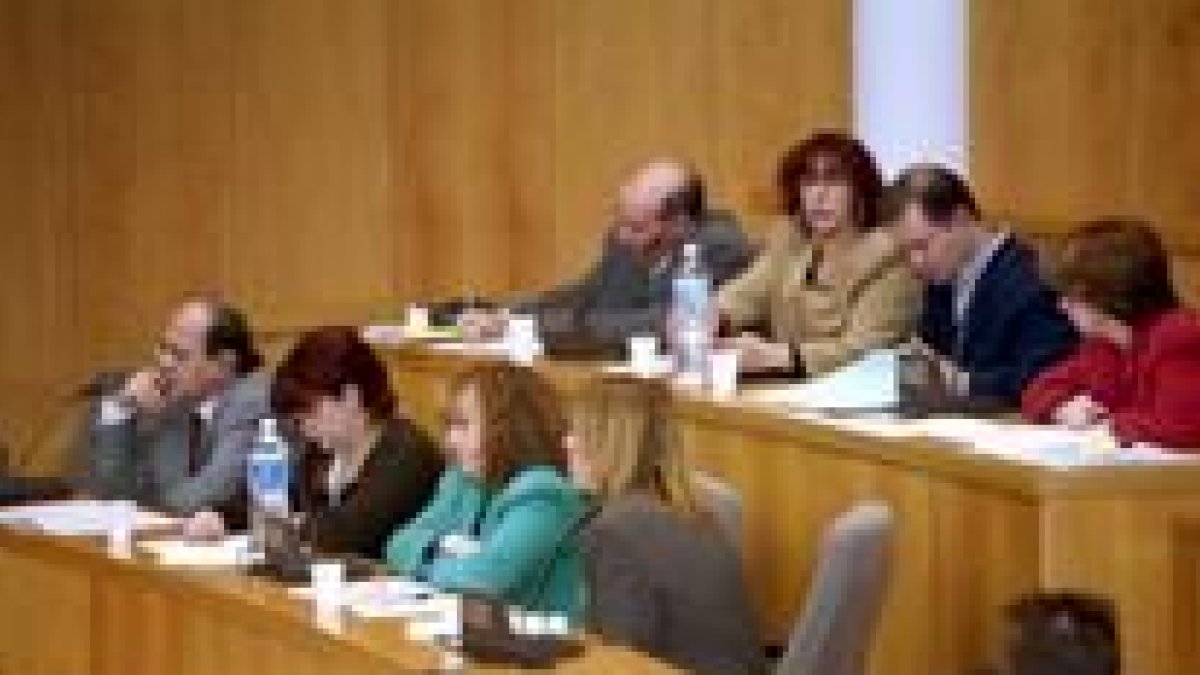 Los concejales del PSOE durante la celebración de un Pleno anterior