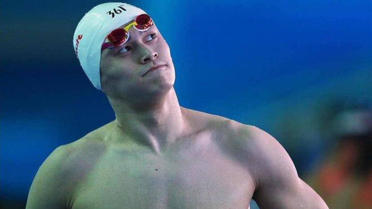 Sun Yang durante los Mundiales de Natación de Gwangju.