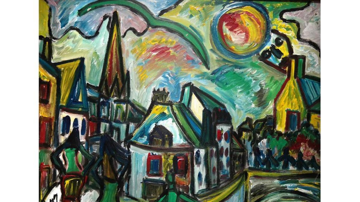 Dos paisajes y un autorretrato del artista José Guillou, al que el CLA dedica ahora una exposición. CUEVAS