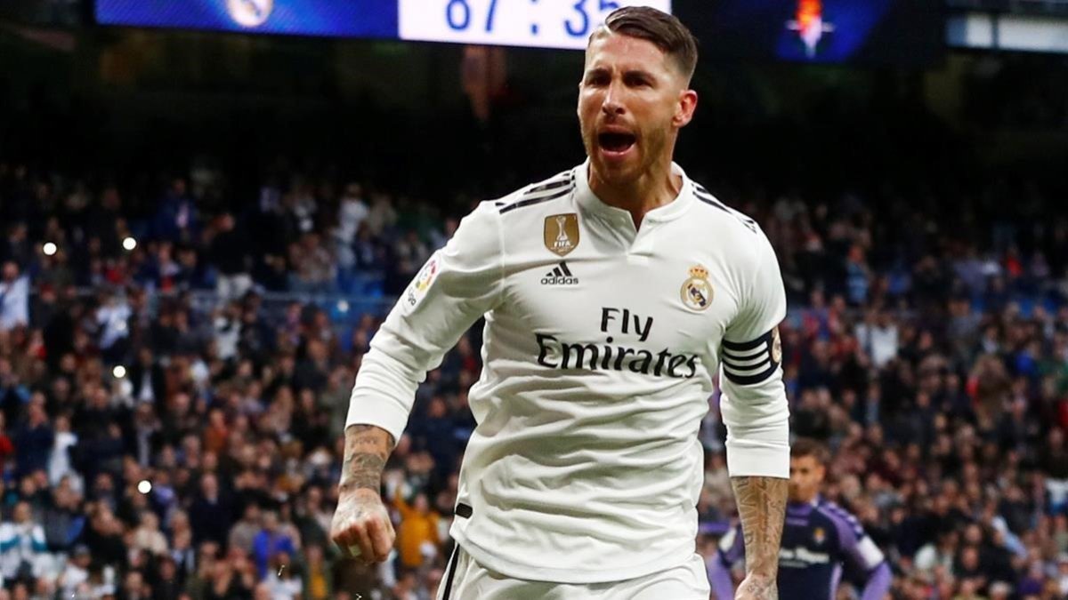 Sergio Ramos, en un partido del Madrid contra el Valladolid.