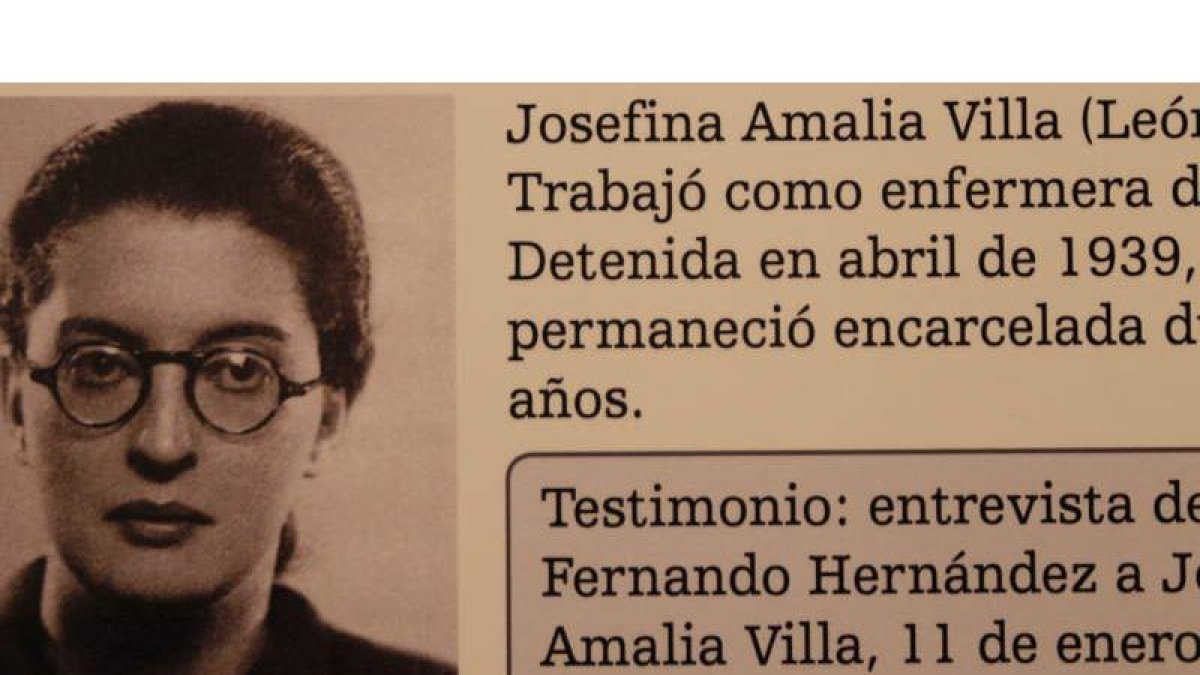 Josefina Villa, en el panel de la cárcel de Ventas (Madrid) de la exposición Presas de Franco.