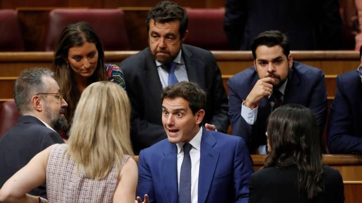 El líder de Cs ayer en el Congreso