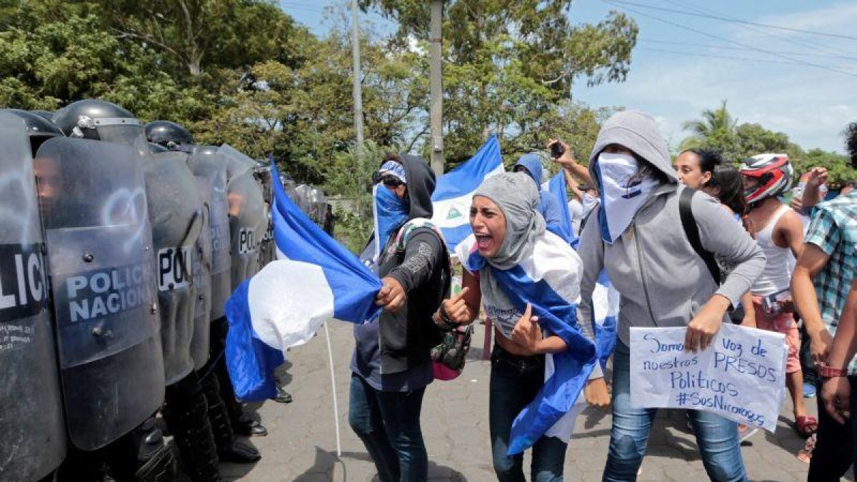 Protesta en Nicaragua contra el presidente Daniel Ortega.