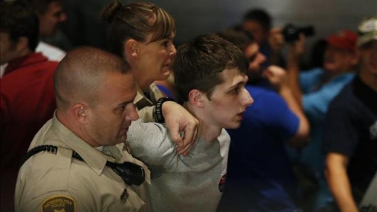 Michael Sandford en el momento de su detención en el casino Treasure Island de Las Vegas.