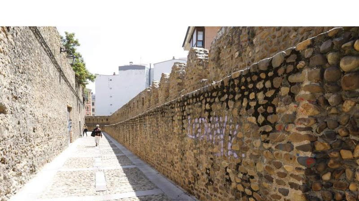 Imagen de la muralla medieval en la calle de Las Cercas. RAMIRO