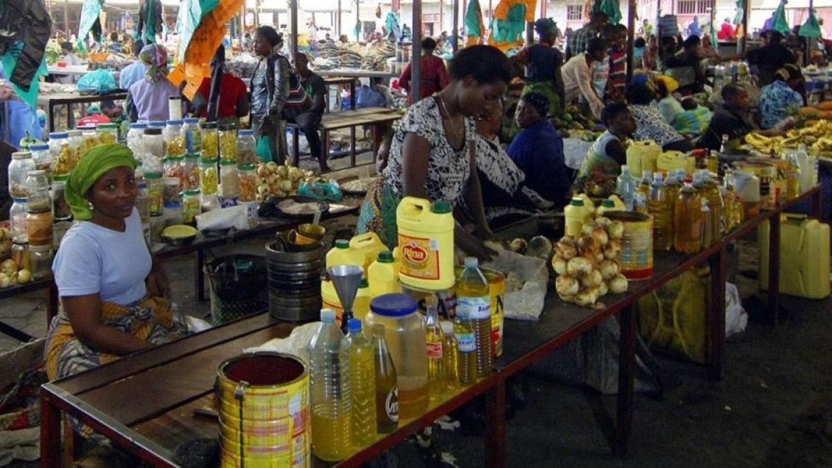 Mujeres en un mercado de Goma.