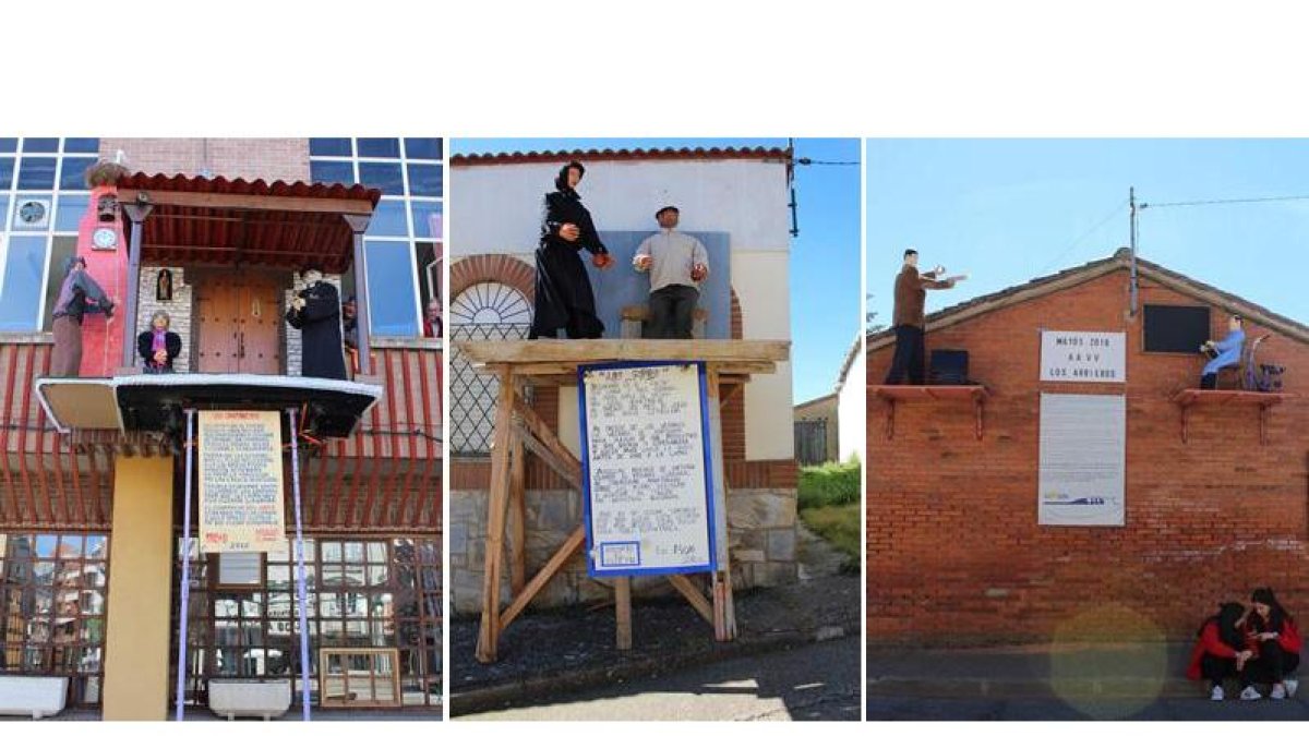 Mayos en La Bañeza, en Jiménez de Jamuz y en Astorga. Estas esculturas de arte popular podrán visitarse todo el mes. A. VALENCIA