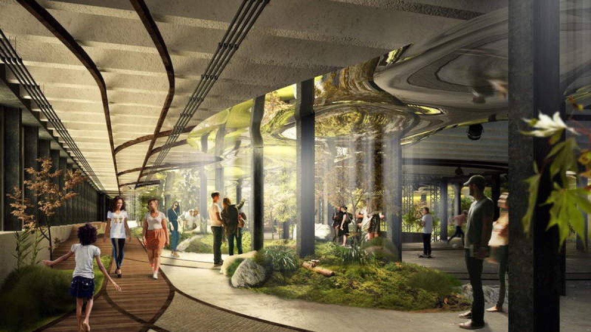 Imagen digital del área de 4.100 metros cuadrados que incluirá un complejo de plantas con tecnología solar.