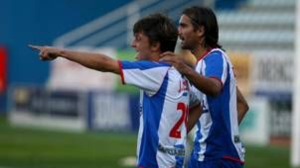 Jonatan Valle y Óscar de Paula en uno de los últimos partidos jugados por la Ponferradina