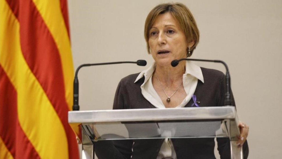 La presidenta del Parlament, Carme Forcadell, en un acto en la Cámara catalana.