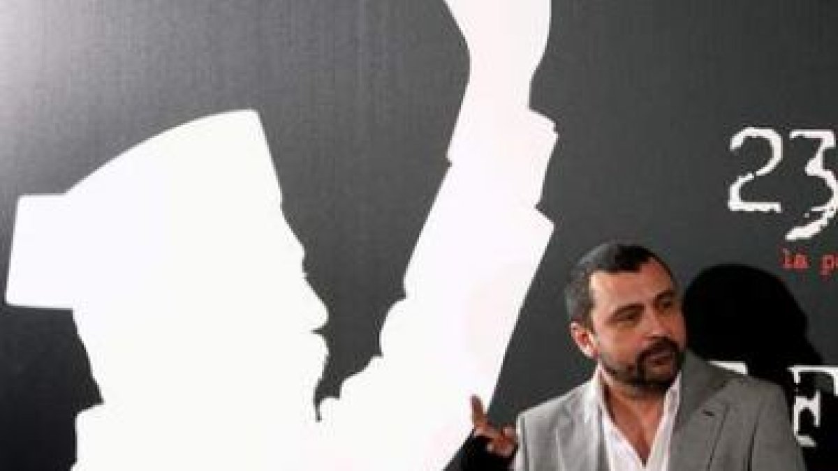 El actor Paco Tous, que da vida a Tejero, durante la presentación en Madrid de la película '23-F'