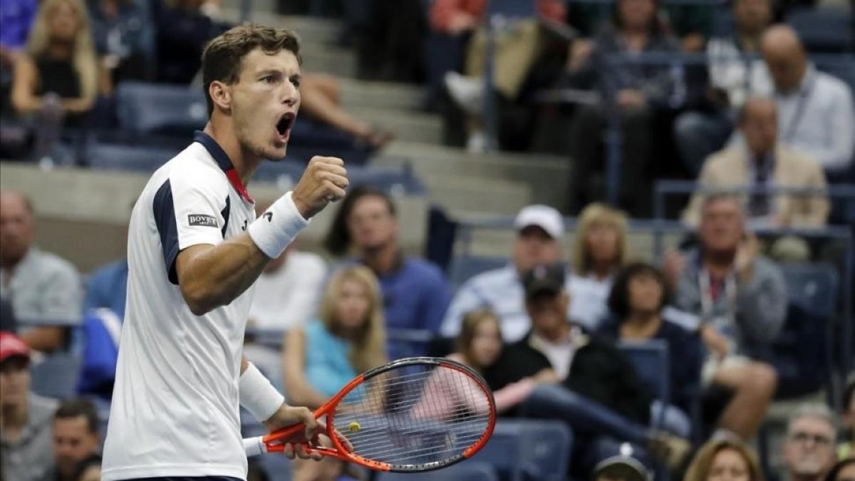 Pablo Carreño celebra la victoria.