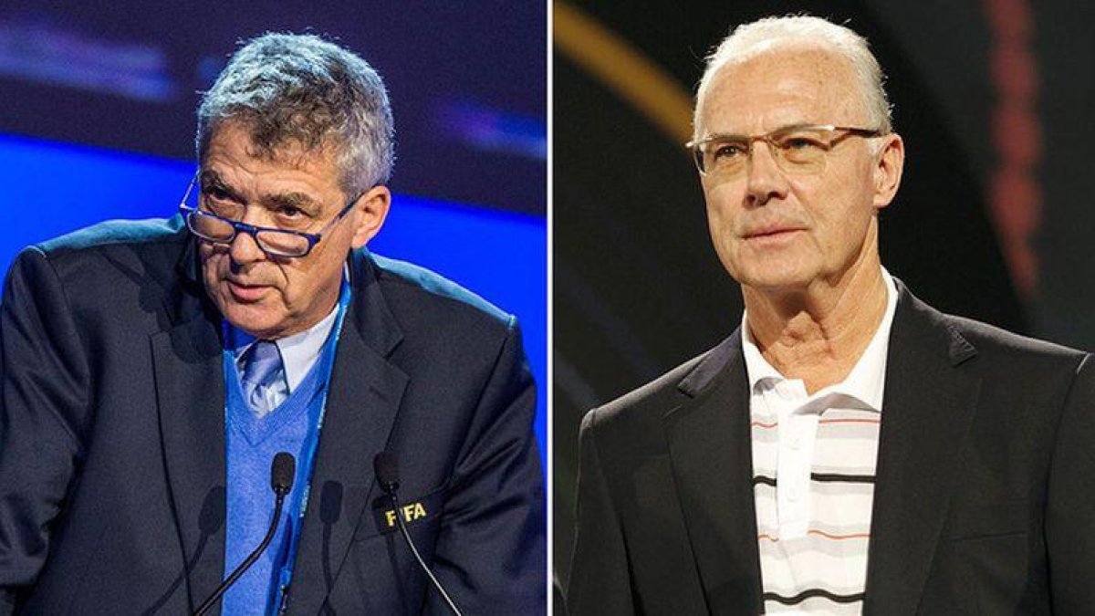 Franz Beckenbauer y Ángel María Villar.
