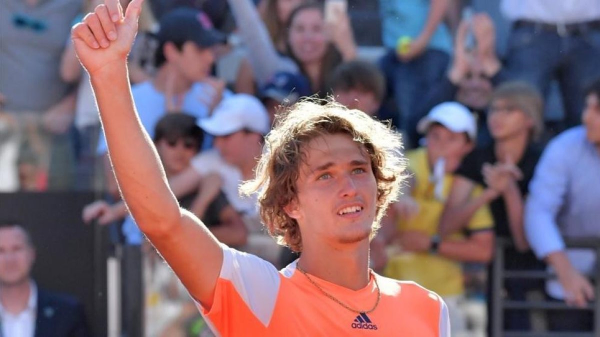 Alexander Zverev celebra la victoria en Roma.
