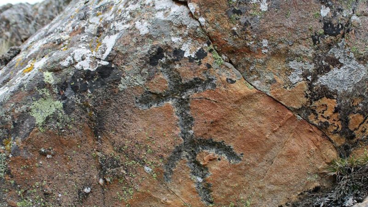 Figura antropomorfa en una piedra de Villasimpliz