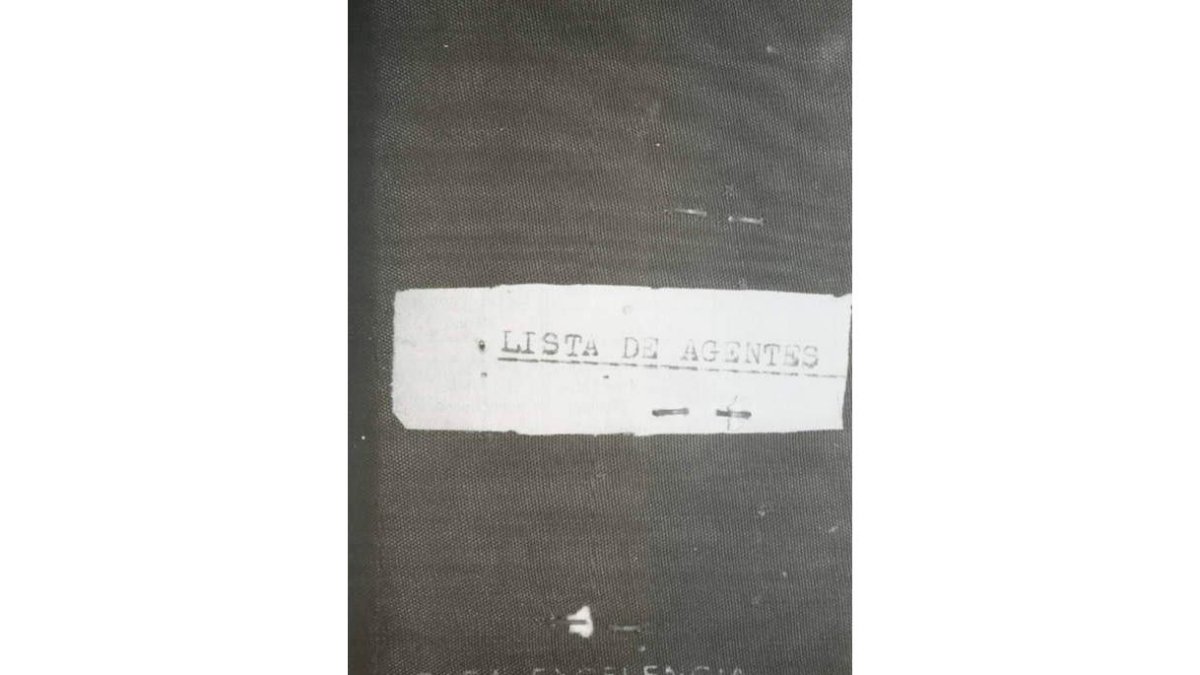 Libreta de Juan Martínez, con listado de espías.