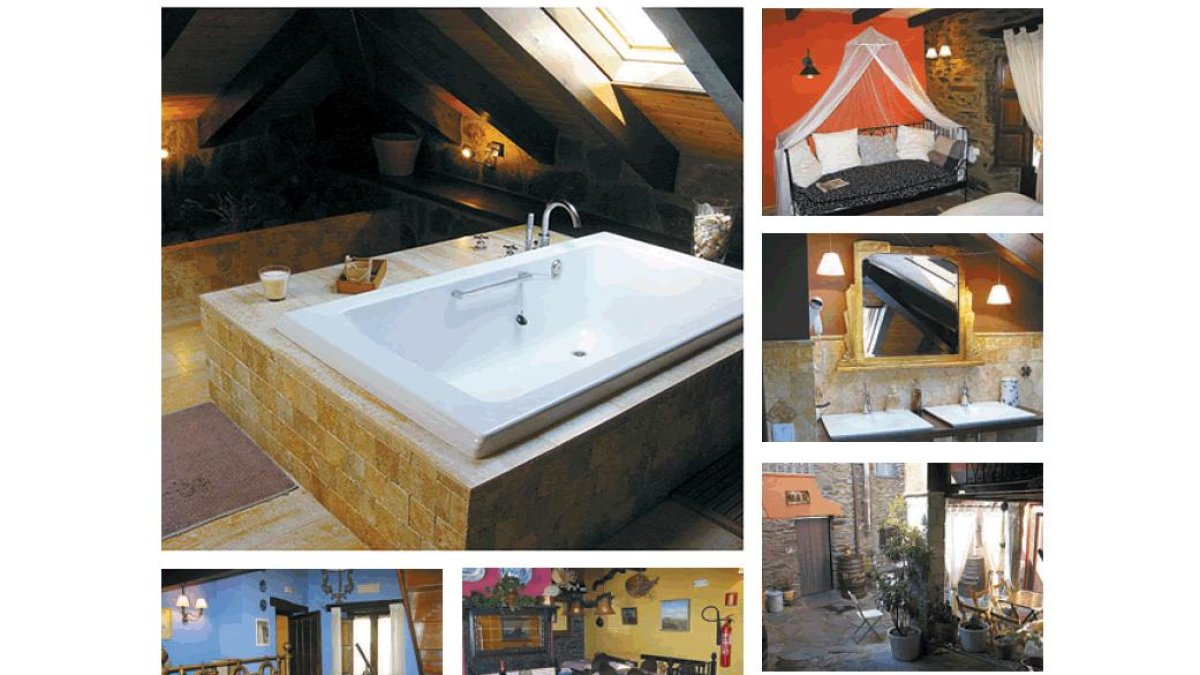 La suite, habitaciones, comedor, áreas comunes y fachada de El Holandés Errante, en Murias de Paredes.