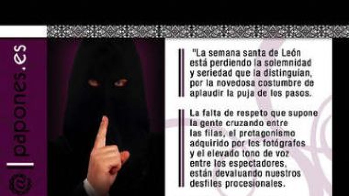 Imagen de la campaña en favor del silencio en las procesiones