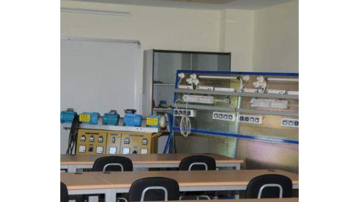 Un aula de un centro de FP en la ciudad de León.