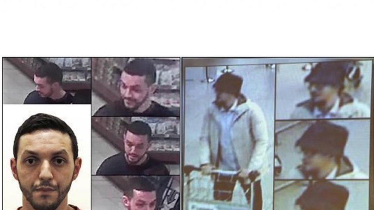 A la izquierda, Mohamed Abrini; a la derecha, el 'hombre del sombrero' en imágenes captadas por las cámaras de seguridad del aeropuerto de Bruselas.