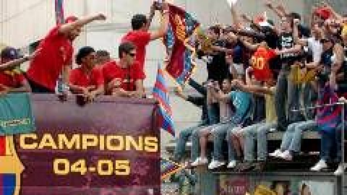 Eto'o coreó cánticos antimadridistas en el centro del Camp Nou