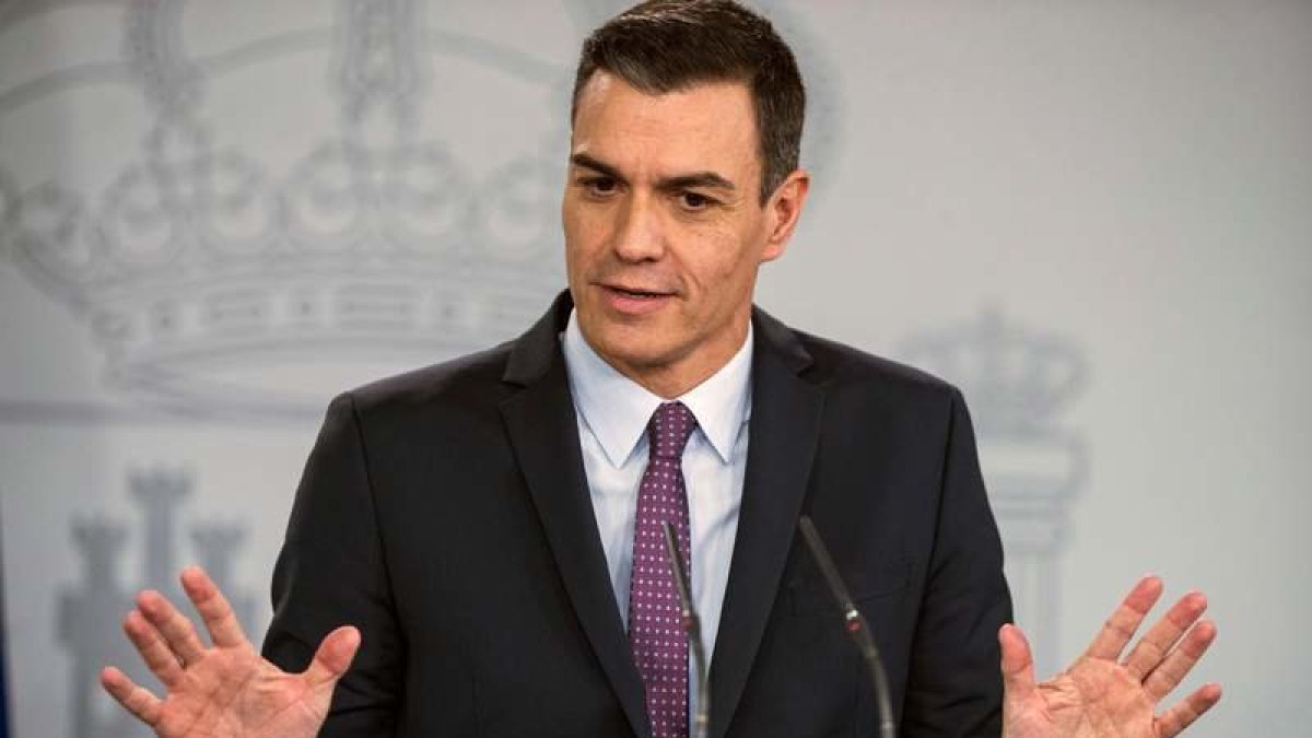 El presidente del Gobierno, Pedro Sánchez, durante una rueda de prensa.