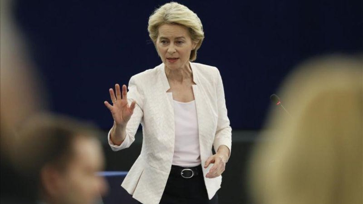 Ursula von der Leyen, en su comparecencia en la Eurocámara.