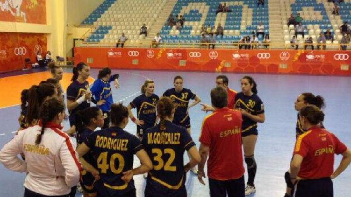 La Selección española ayer ante Eslovenia.