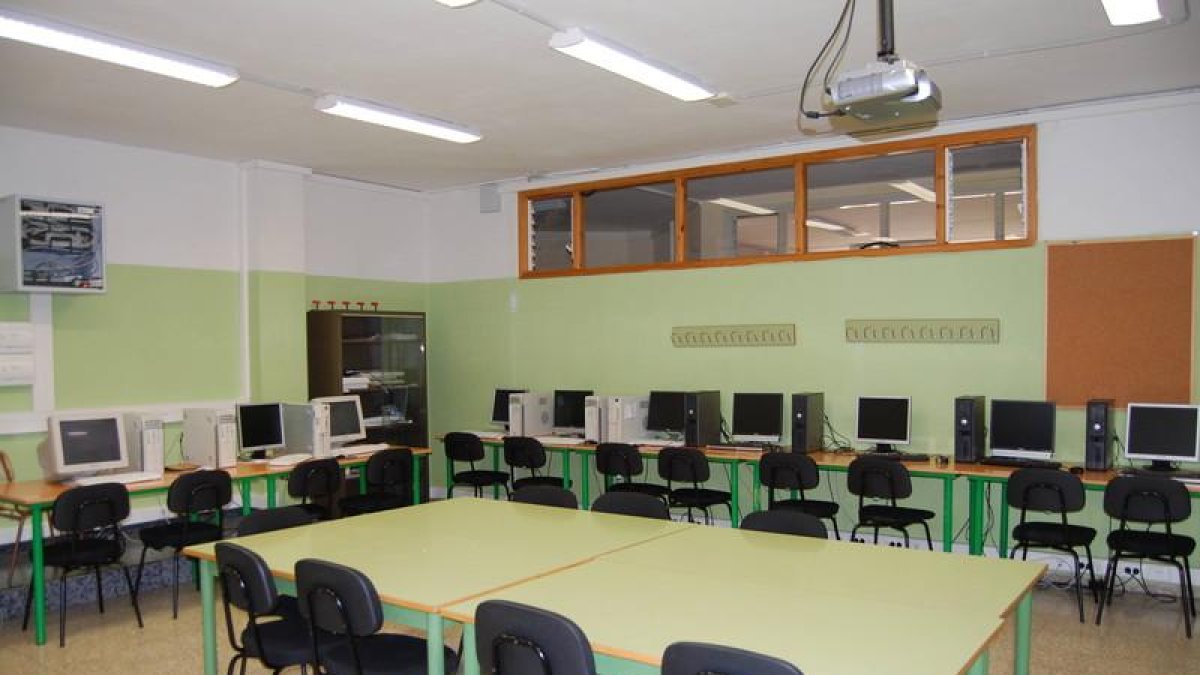 Aula de un instituto de La Robla.