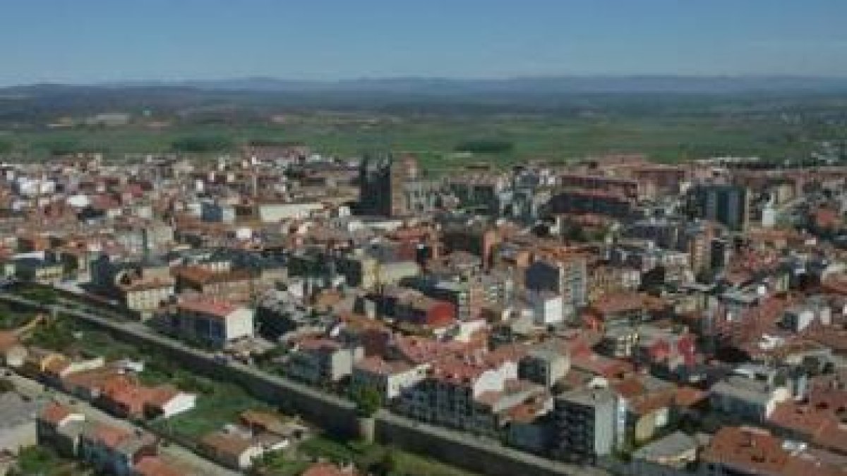 Una vista aérea de parte de la ciudad, en una imagen de archivo.