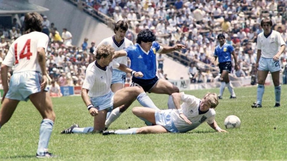 Maradona, durante el partido contra Inglaterra del Mundial de 1986.