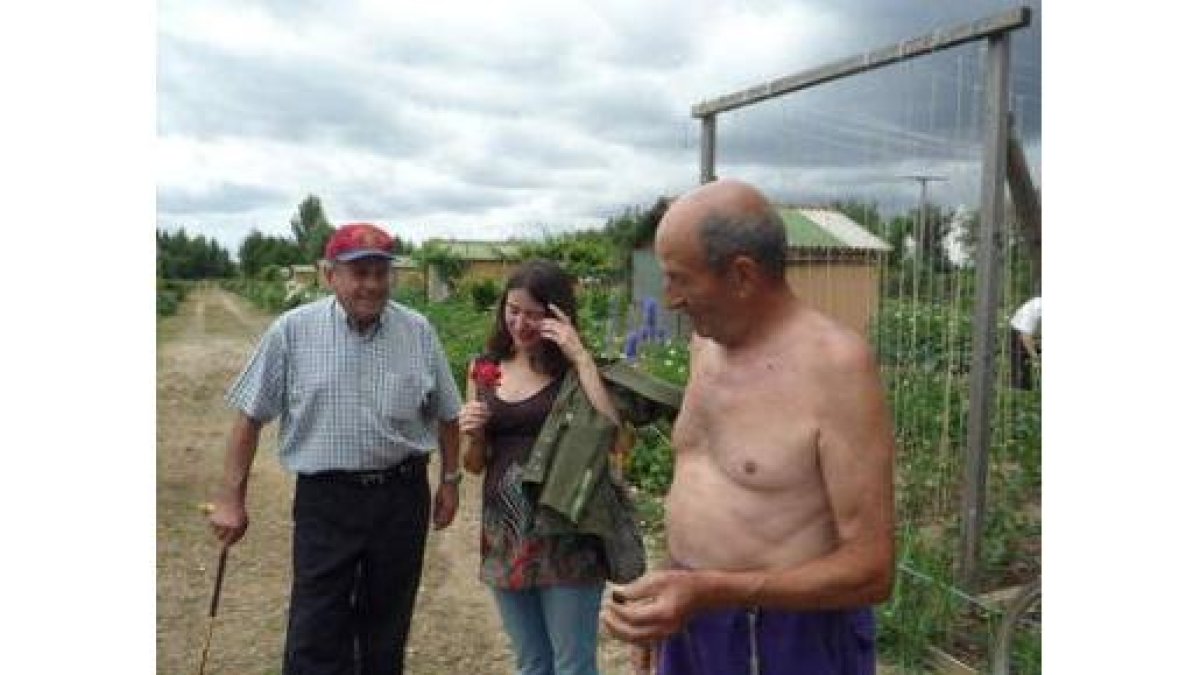 Marta García Chico, en los huertos de La Candamia.