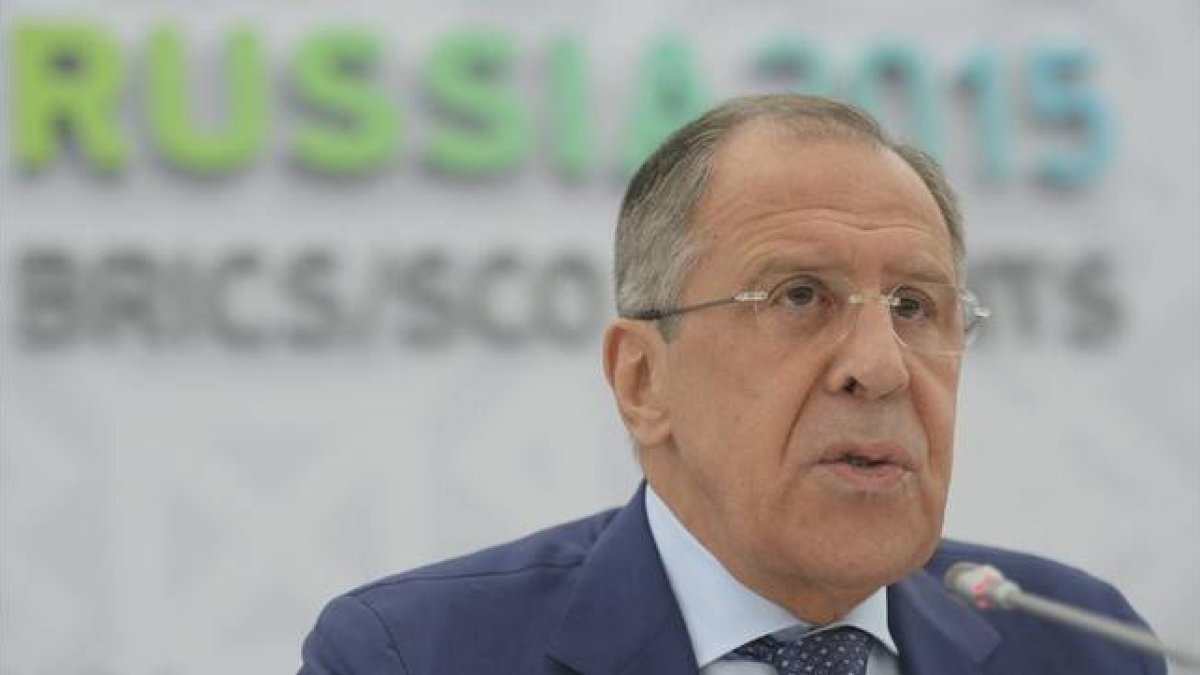 Lavrov habla durante una conferencia de prensa en Ufa, este jueves.