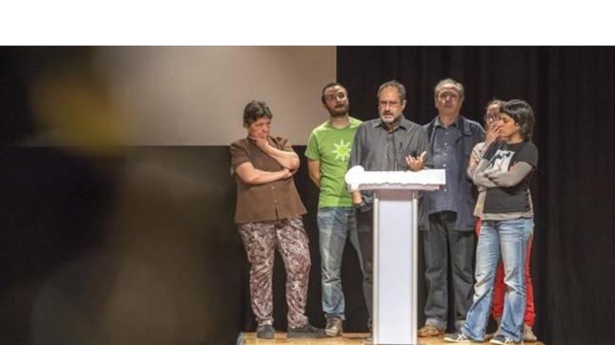 Botran, Baños, Julià de Jòdar, Reguant y Gabriel, en un acto de la CUP.