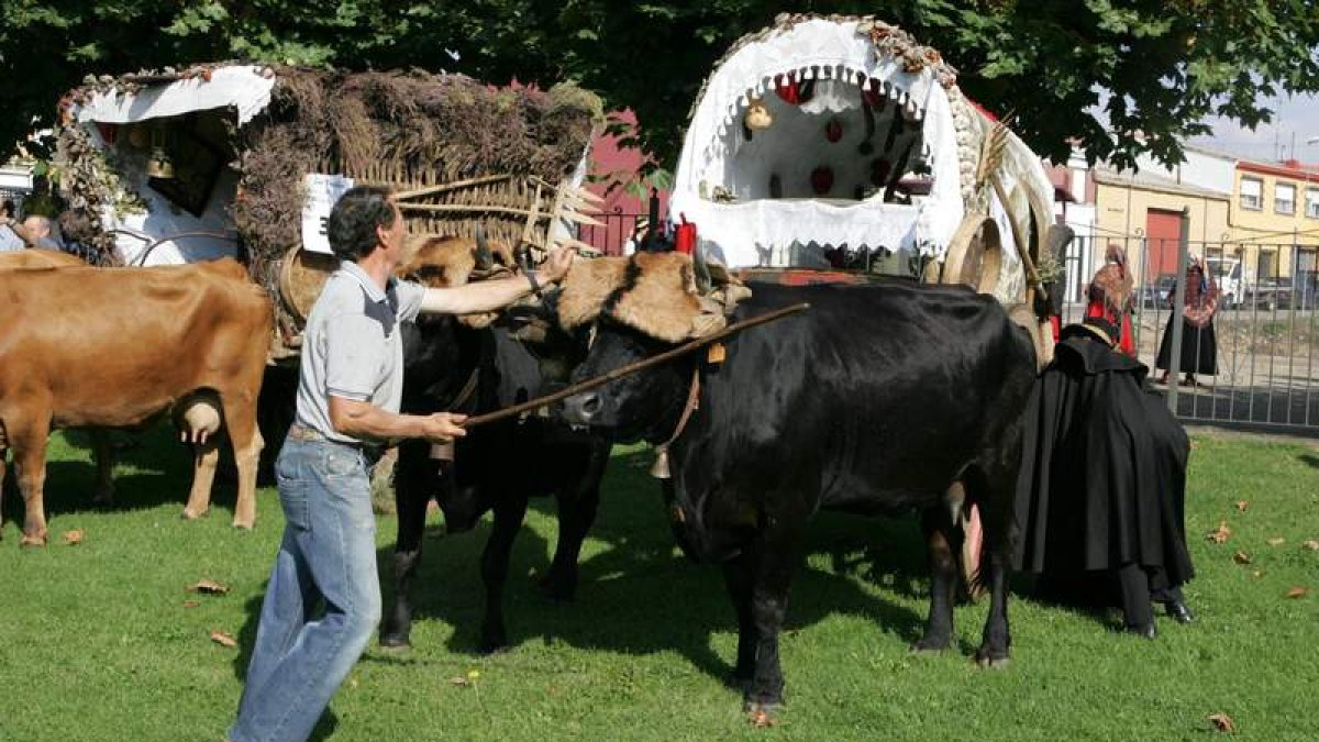 Carro engalanado del municipio de Villaquilambre en la Romería de San Froilán.