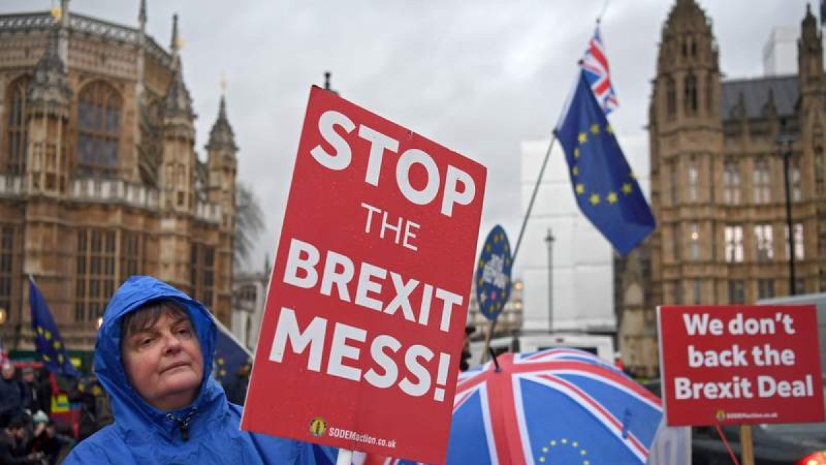 Manifestantes en contra del ‘brexit’. NEIL HALL