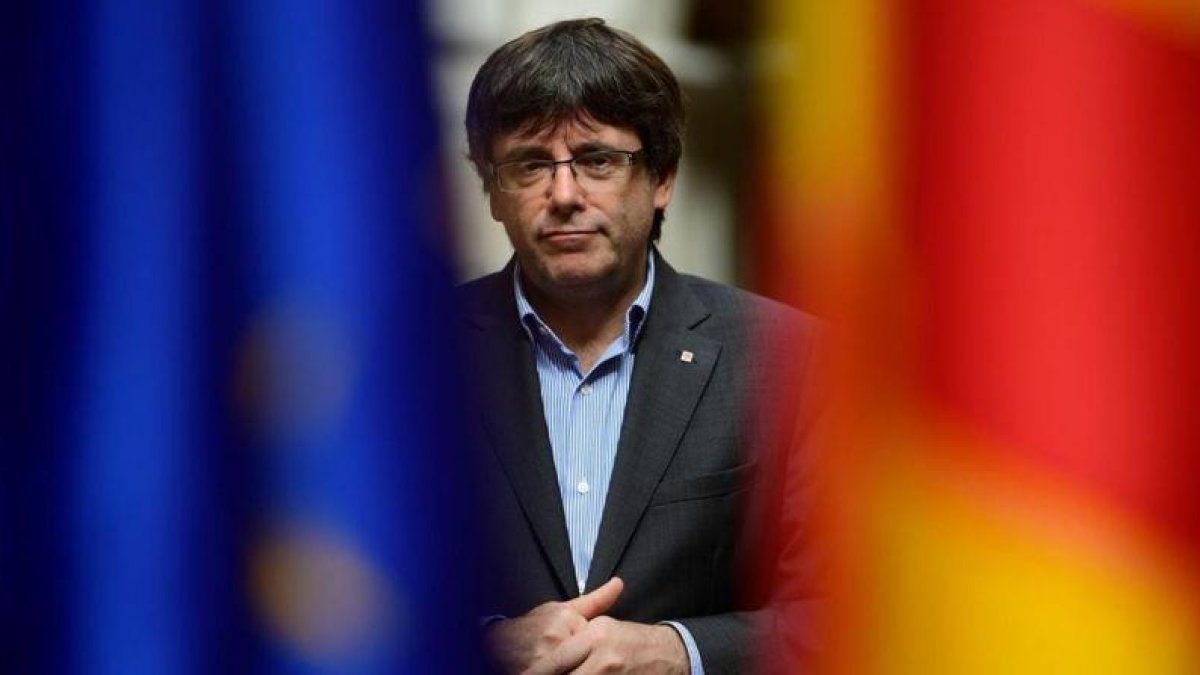 El president Carles Puigdemont posa para la entrevista con AFP, este sábado en Girona