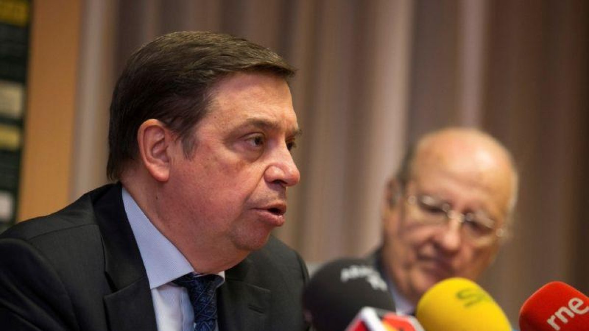 El ministro de Agricultura, Pesca y Alimentación, Luis Planas, durante una rueda de prensa.