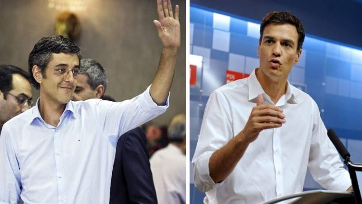 A la derecha, Eduardo Madina y a la izquierda, Pedro Sánchez.