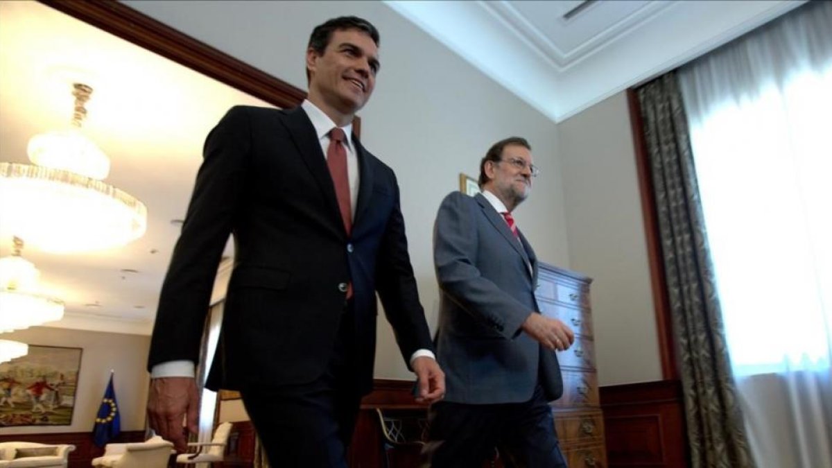 Pedro Sánchez y Mariano Rajoy, el pasado 13 de julio en el Congreso.