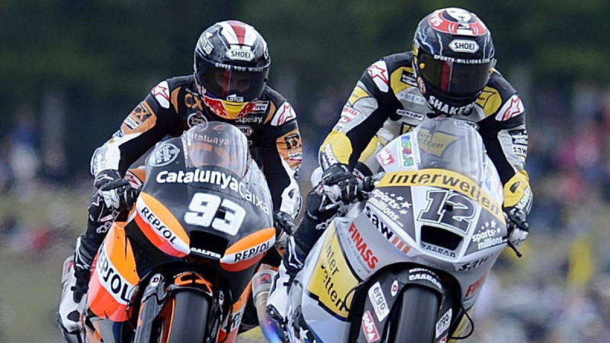 El piloto español Marc Márquez y el suizo Thomas Luthi protagonizaron un duelo espectacular.
