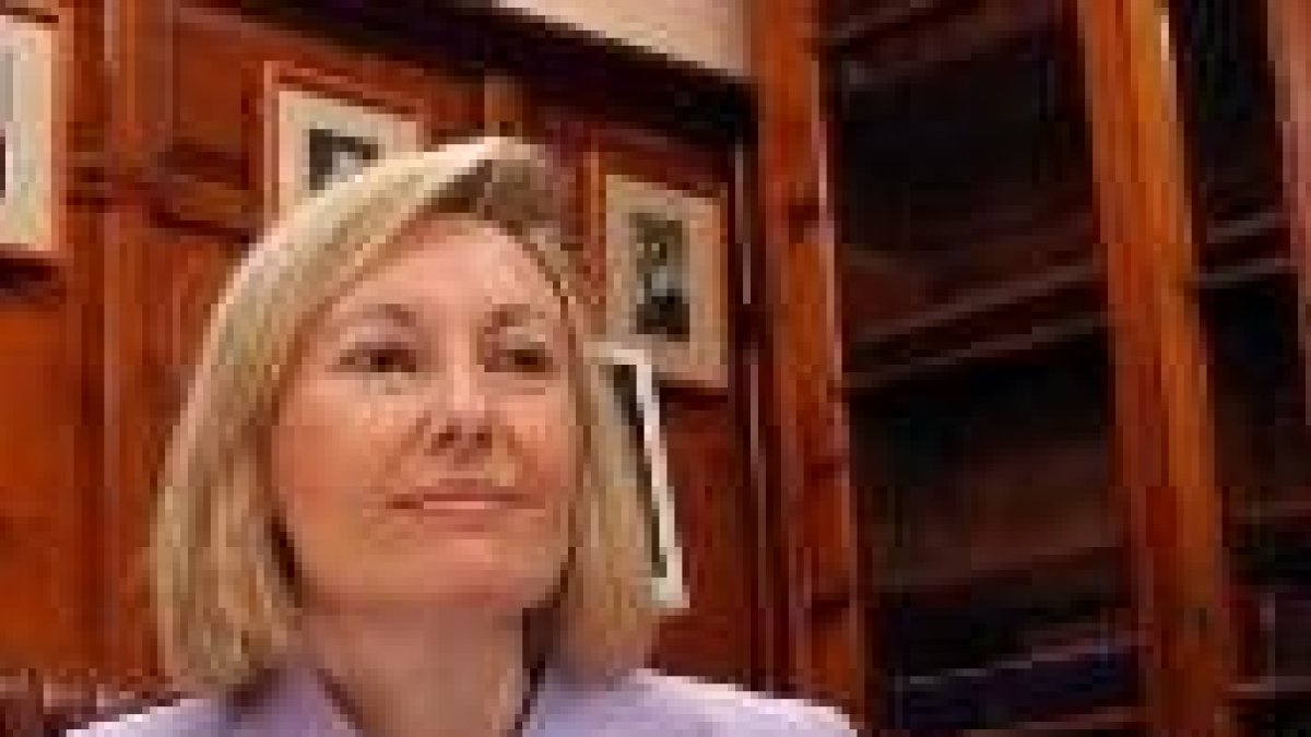 Amparo Valcarce, durante un acto público celebrado en León