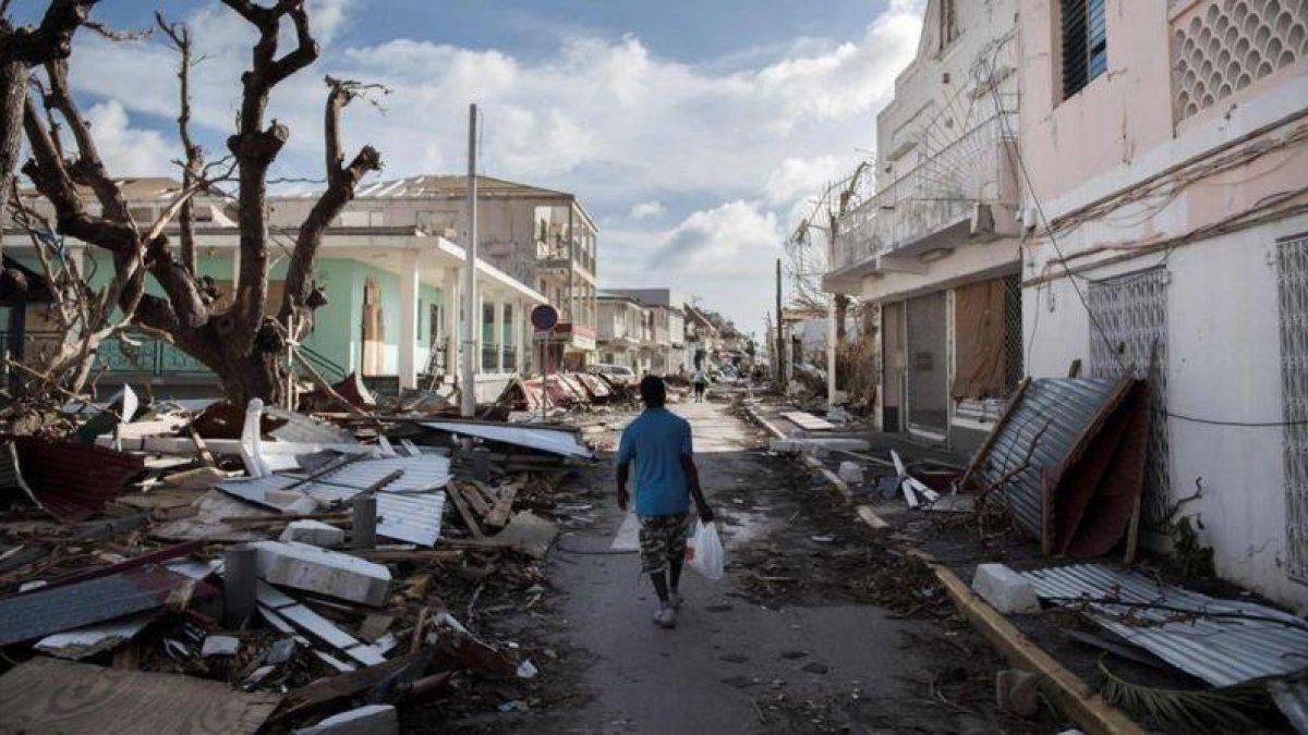 Aspecto de Saint Martin tras el paso del huracán Irma.