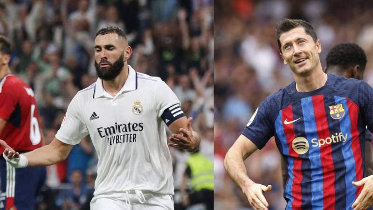 Benzema y Lewandowski serán dos de los grandes protagonistas de la Supercopa de España. EFE