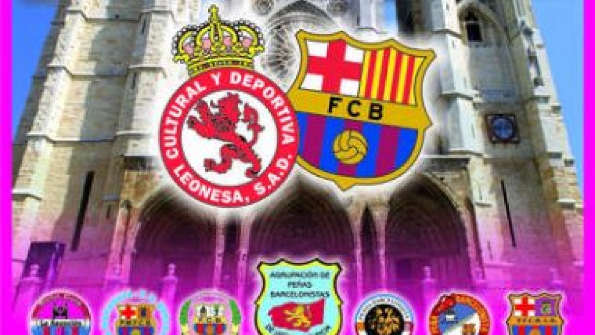 Las peñas del Barça ya han hecho el cartel con la Catedral.