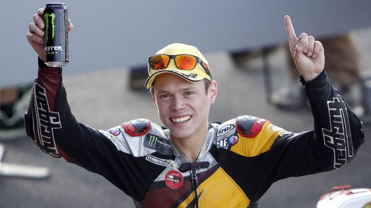 Tito Rabat, tras conseguir la 'pole position' del GP de Valencia.
